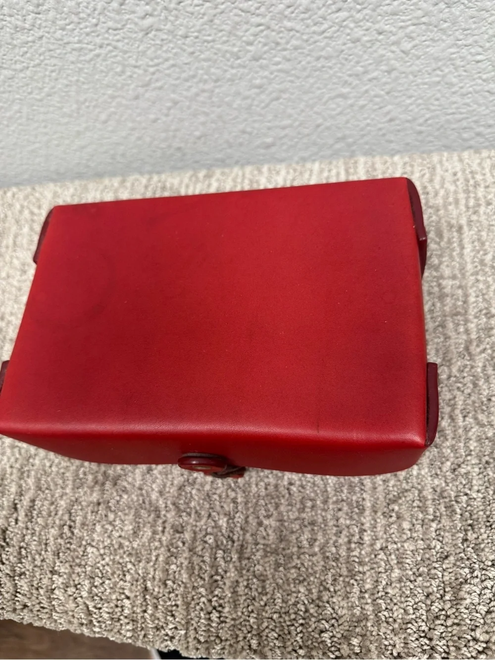 RARE Vintage Coach Bleeker Chilli Red Leather Decorative Box